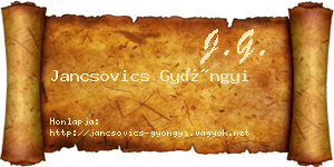 Jancsovics Gyöngyi névjegykártya